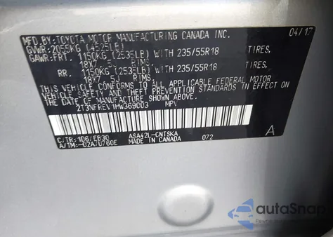 2017 Toyota Rav4 Se from USA, damaged, VIN 2T3NFREV1HW369003